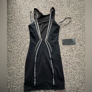 Size small black bebe dress with jewels